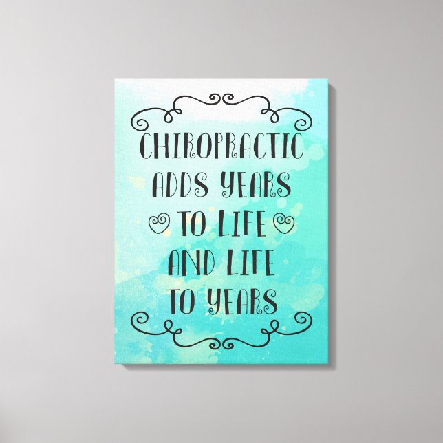 Chiropraktic ger liv till 18 x 24 tekonst canvastryck (Framsida)