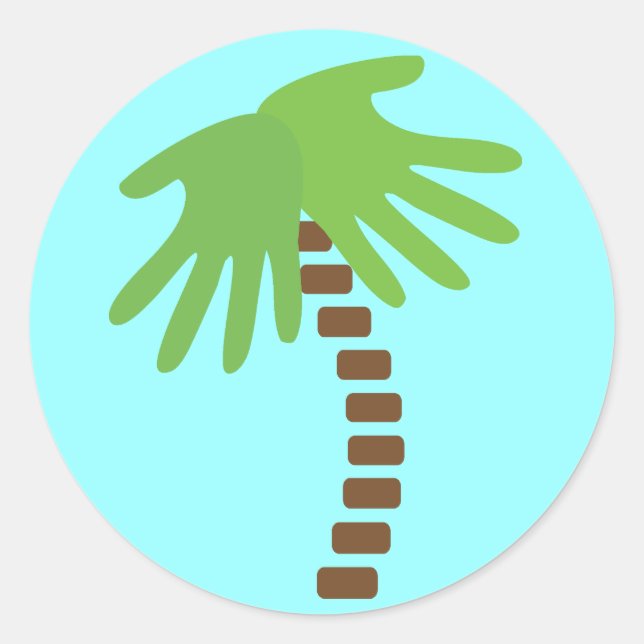 Chiropraktic Handflatan Träd Stickers Runt Klistermärke (Framsida)