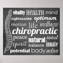 Chiropraktic Ord Collage Chalkboard Poster