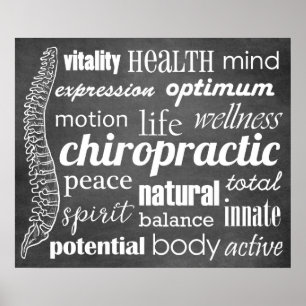 Chiropraktic Ord Collage Chalkboard Poster