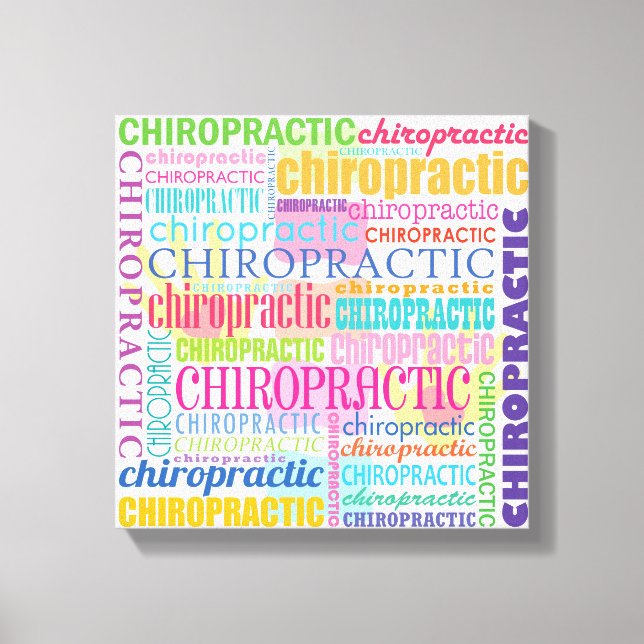 Chiropraktic Ord Collage Wrapped Canvas (Framsida)
