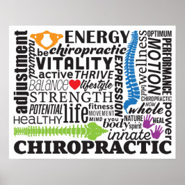 Chiropraktic Ord och Inslag Collage Poster