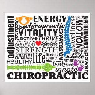 Chiropraktic Ord och Inslag Collage Poster