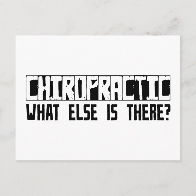 Chiropraktic, vad finns det annars? vykort (Framsida)
