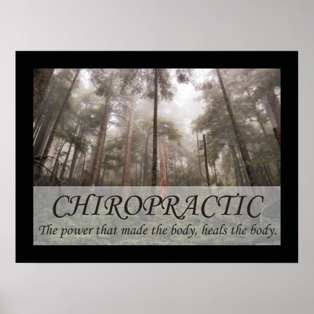 Chiropraktik Heals the body Quotes Ord Poster (Framsidan)