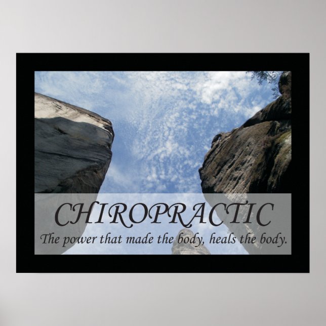 Chiropraktik Heals the body Quotes Ord Poster (Framsidan)