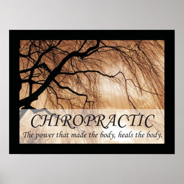 Chiropraktik Heals the body Quotes Ord Poster (Framsidan)