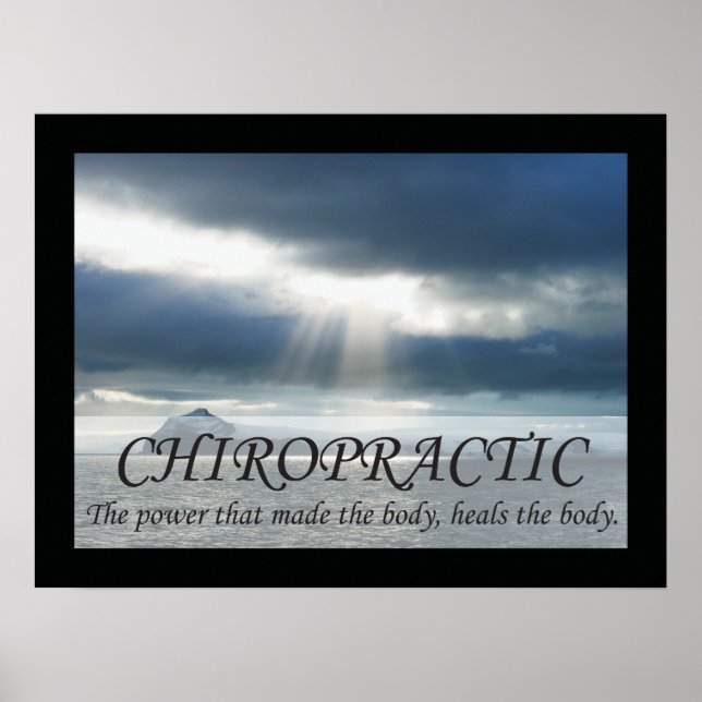 Chiropraktik Heals the body Quotes Ord Poster (Framsidan)