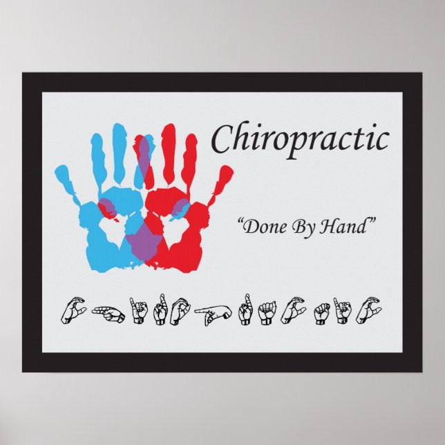 Chiropraktik klar av Hand Sign Language Poster (Framsidan)