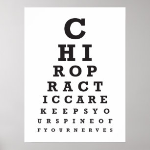 Chiropraktik Message 1 Öga Chart Poster