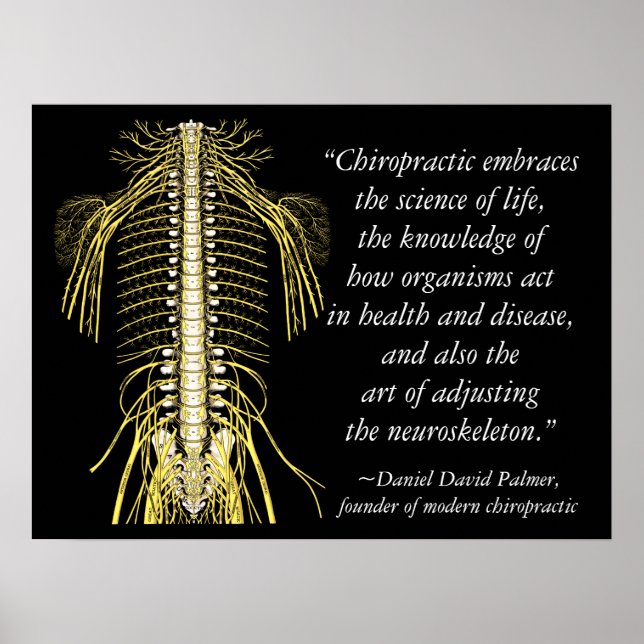 Chiropraktik Quotes & Ord DD Palmer Poster (Framsidan)