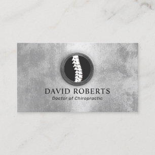 Chiropraktik Spine Logotyp Trendig Silver Chiropra Visitkort