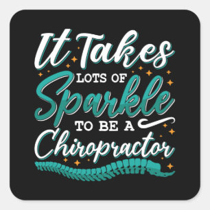 Chiropraktik tar mycket Gnistra Chiropractor Fyrkantigt Klistermärke
