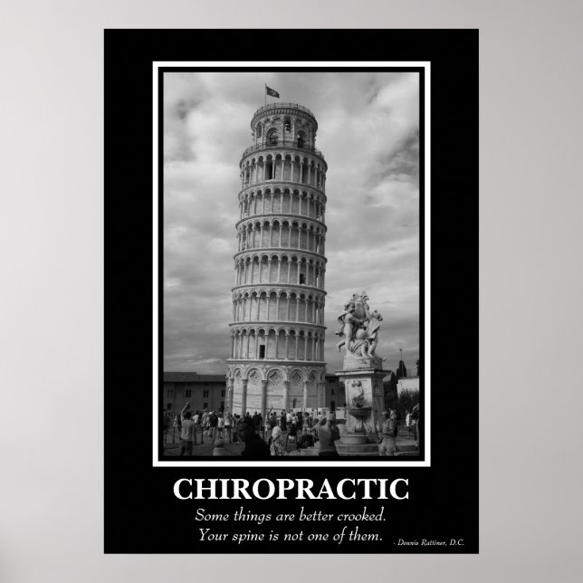 Chiropraktisk Poster - Leende Torn i Pisa (Framsidan)