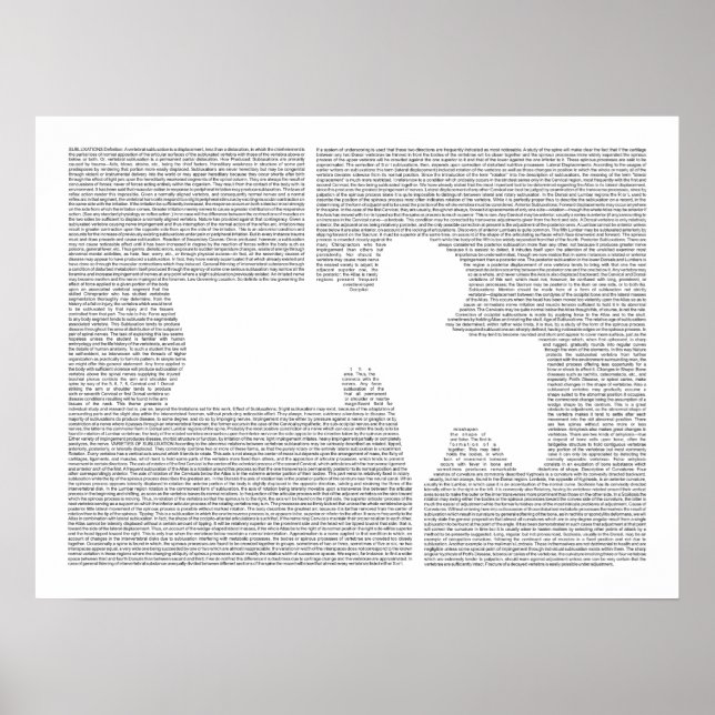 Chiropraktisk utskrift av Vertebra-konst i ländryg Poster (Framsidan)