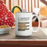 Chiropraktiska biverkningar Funny Chiropraktor Två-Tonad Mugg<br><div class="desc">Chiropractor gag kaffe mugg för din favoritbrygga. I utformningen på mugg står det: " Chiropraktiska biverkningar kan inkludera... .Färre huvudvärk,  mindre Stressa.." Underbar för när du har justerat några ben och vill slappna av,  lägga fötterna på dig och sippa din favoritchoklad med drycker,  te,  kaffe eller hett</div>