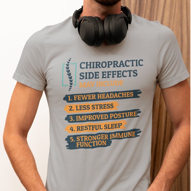 Chiropraktiska biverkningar Funny Chiroprator Gag T Shirt (Chiropractor Gag Gray T-Shirt for Men)