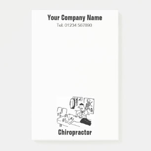 Chiropraktor behandlar en patientverkande Tecknad Post-it Block