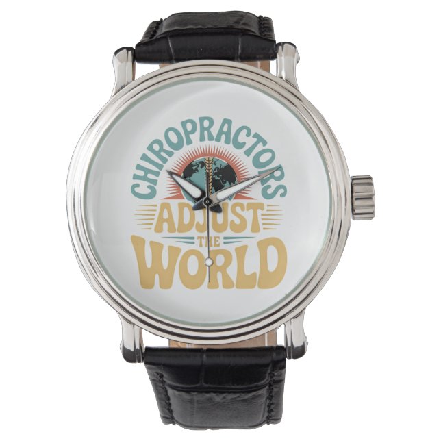 Chiropraktorer Justera World Retro Design Armbandsur (Framsida)