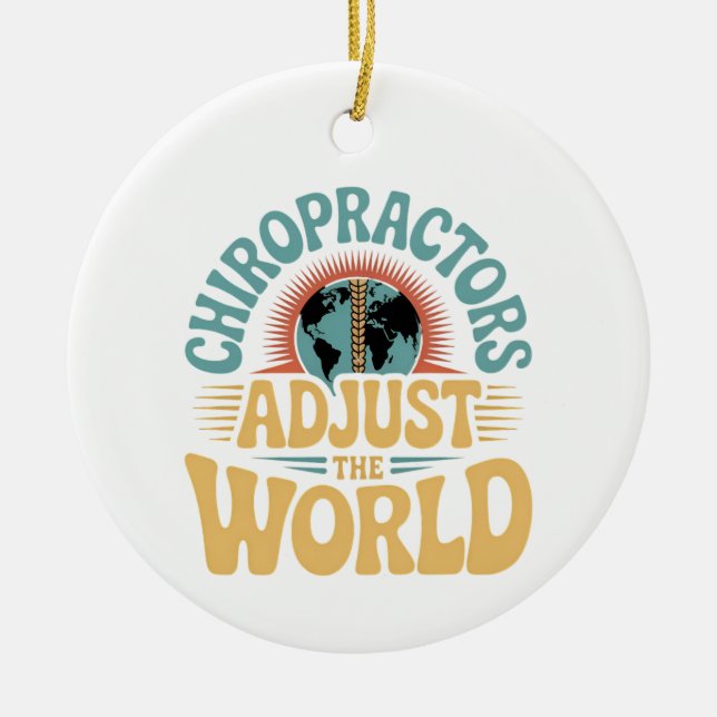 Chiropraktorer Justera World Retro Design Julgransprydnad Keramik (Framsidan)