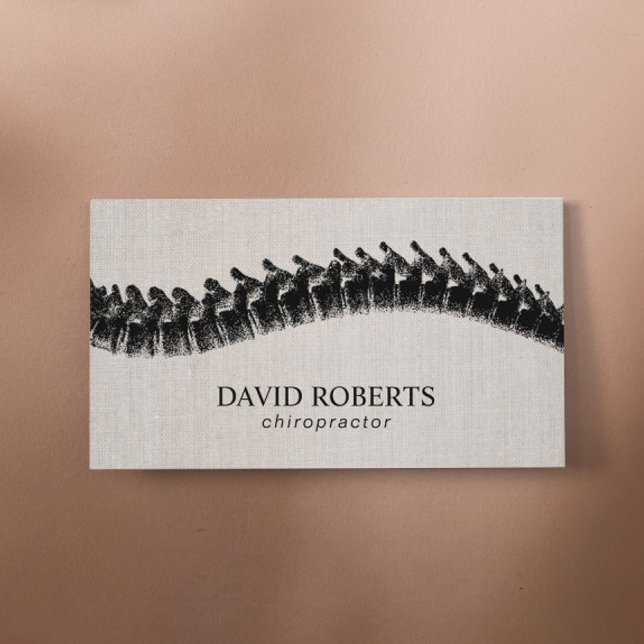 Chiroprator Chiropraktic Rine Therapist Linen Visitkort (Skapare uppladdad)