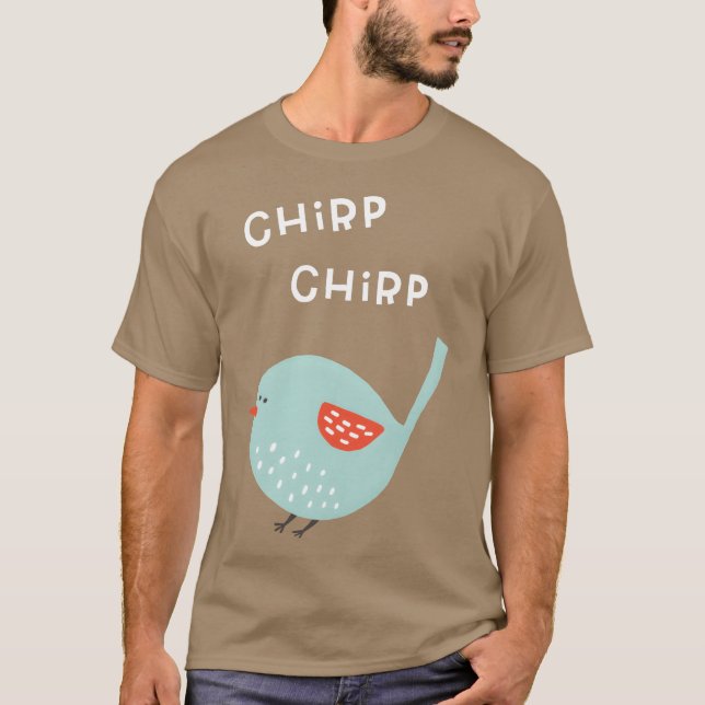 Chirp Chirp Little Bird Girl T Shirt (Framsida)