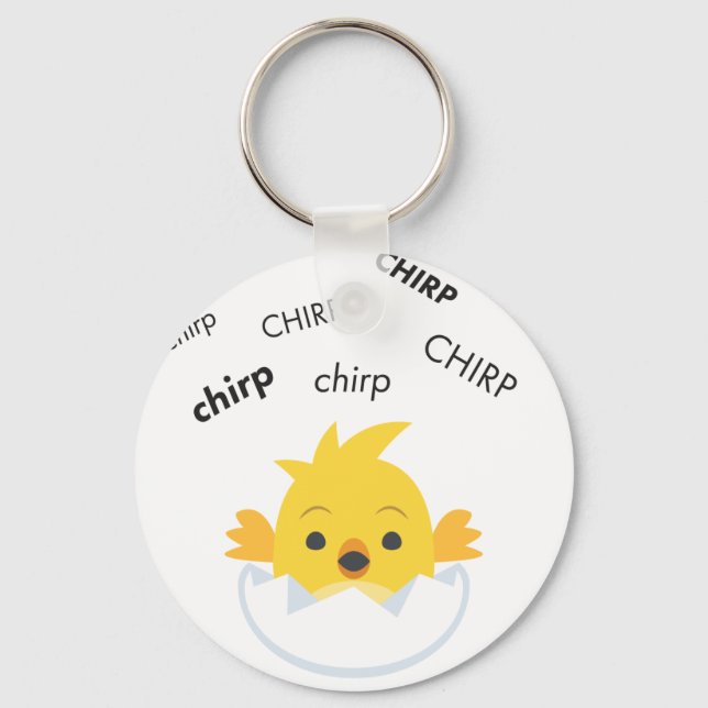 Chirp Hatching Chick Cute Emoji Nyckelring (Framsida)