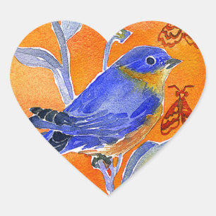 "Chirp Heart" Hjärtformat Klistermärke