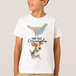 Chirp in i Assionship" Tecknad hund Watercolor T Shirt