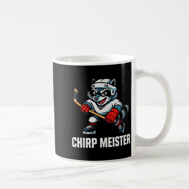 Chirp Meister Funny Hockey Raccoon Traalker  Kaffemugg (Höger)