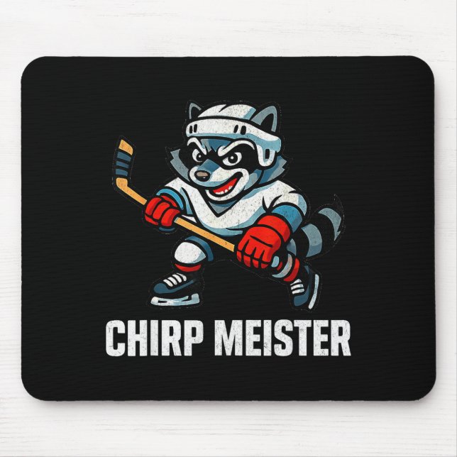Chirp Meister Funny Hockey Raccoon Traalker  Musmatta (Framsidan)