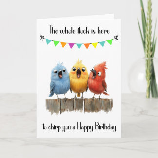 Chirping Birds Birthday Folable Card Kort