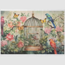 Chirping Melodies: Birdcage Decoupage