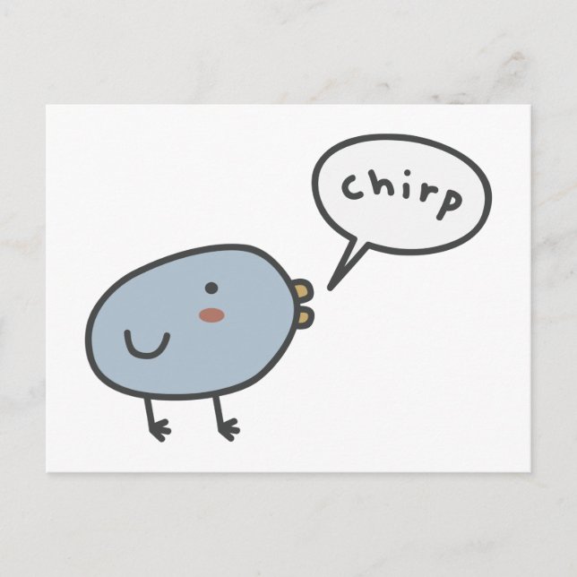 Chirpy Bird Vykort (Framsida)