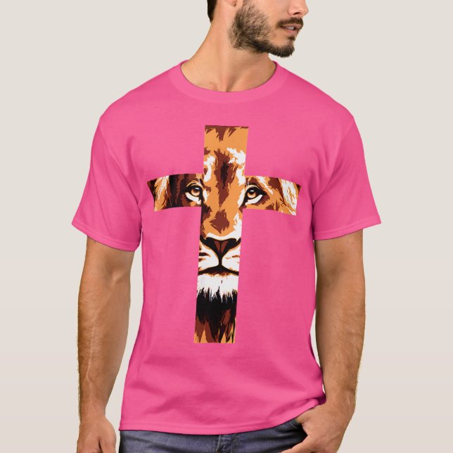 Chirstian Kor Lejon Judah Jesus Gud Faith T Shirt (Framsida)