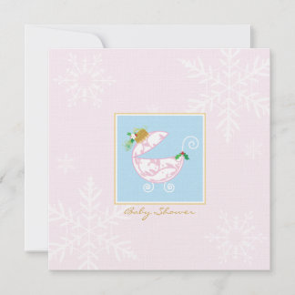 Chirstmas Bulb Carriage Baby Shower bjudning Inbjudningar
