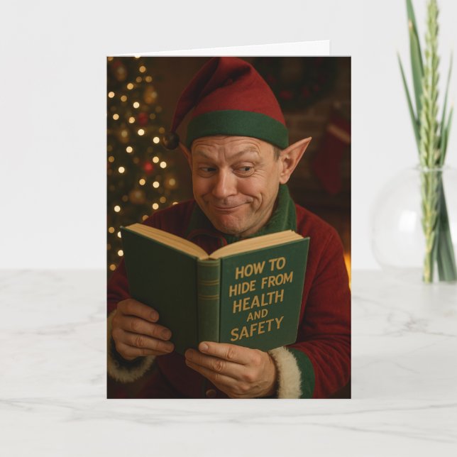 Chirstmas card 'How to hide from Health & Safety'  Kort (Framsida)