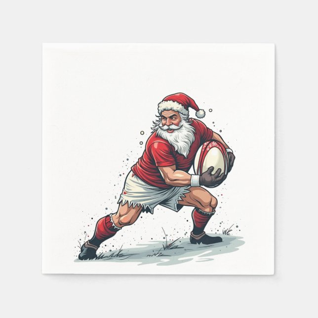 Chirstmas Fantasy Football Spela Jultomten Pappersservett (Framsidan)