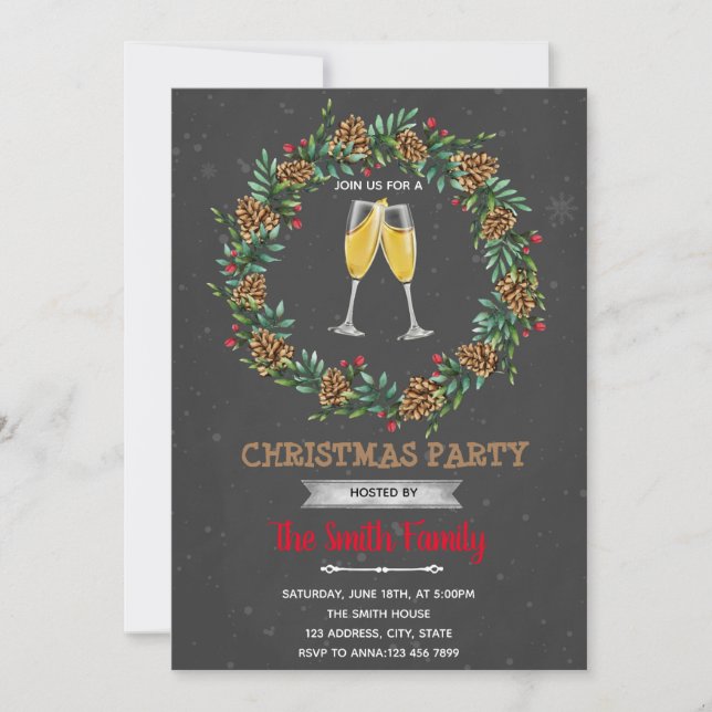 Chirstmas sip Se inbjudan till temaparty (Framsida)