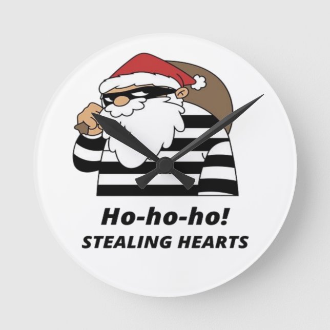 chirstmas stjäl hjärta rund klocka (Framsida)