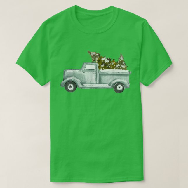 Chirstmas träd på mas lastbil t shirt (Design framsida)