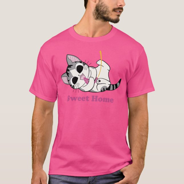 Chis söta hemmatad katt t shirt (Framsida)
