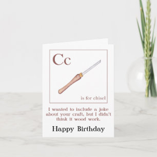 Chisel Joke woodworking Birthday-kort Kort