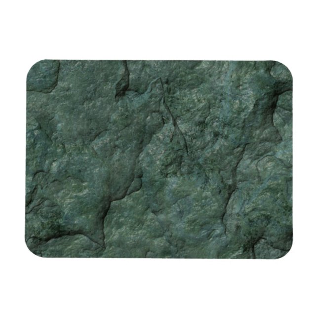 Chiseled Grått Grönt Sten Magnet (Horisontell)