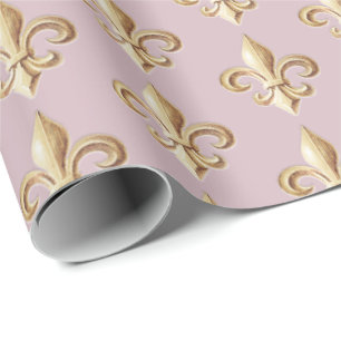 Chiseled Guld Gradient Heraldic Fleur de lis Ro Presentpapper