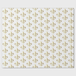 Chiseled MetallicGold Heraldic Fleur de lis Paris Presentpapper