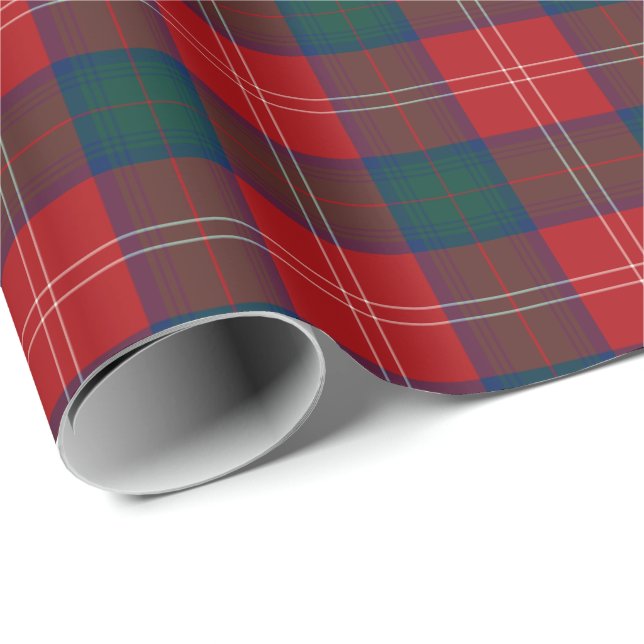 Chisholm Family Tartan Red Scottish Play Presentpapper (Rullad Hörn)