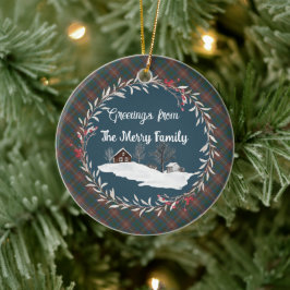 Chisholm Hunting Ancient Original Scottish Tartan Julgransprydnad Keramik