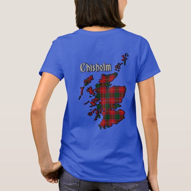 Chisholm Klan Badge & Tartan T Shirt (Baksida)