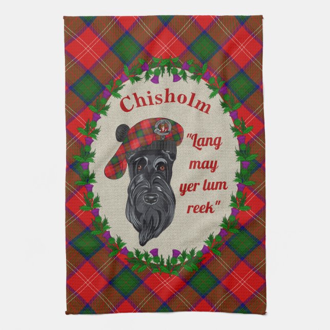 Chisholm Scottie Hund Kitchen Towel Kökshandduk (Vertikal)